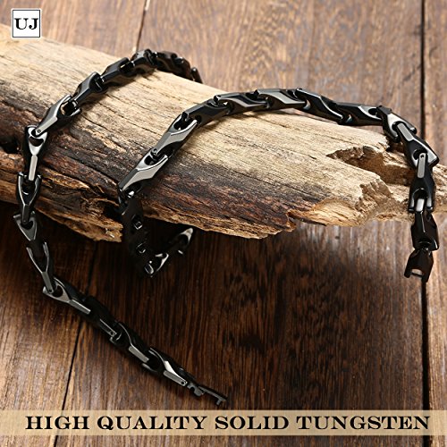 Urban Jewelry Unique Astro Snake 22 Inches Men's Tungsten Golden Toned or Silver Link Necklace Chain (Heavy, Solid)3