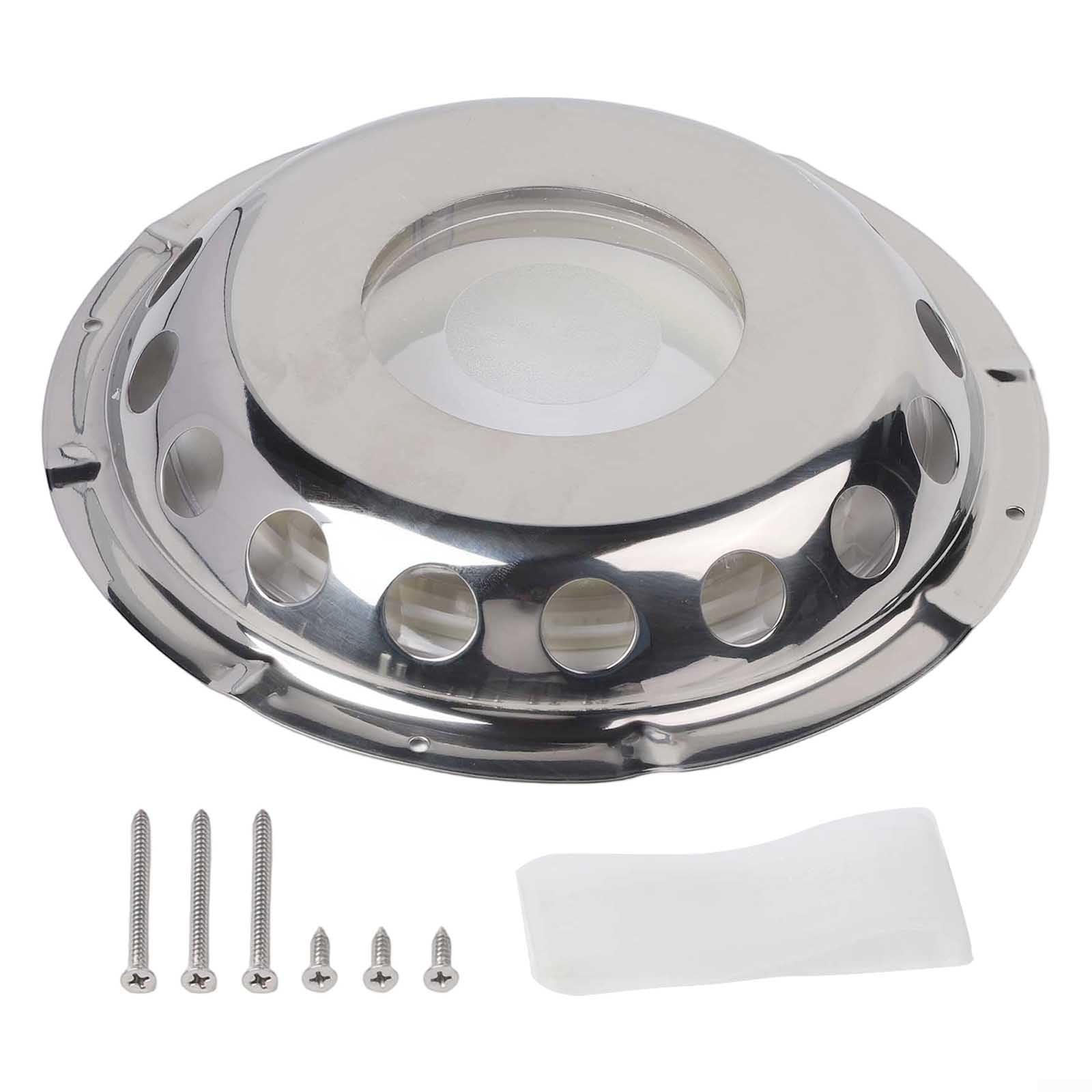 Grille d'aération ronde en acier inoxydable pour bateau (23 cm) avec fixation à vis - Matériel résistant pour yachts et caravanes - 9 en 1
