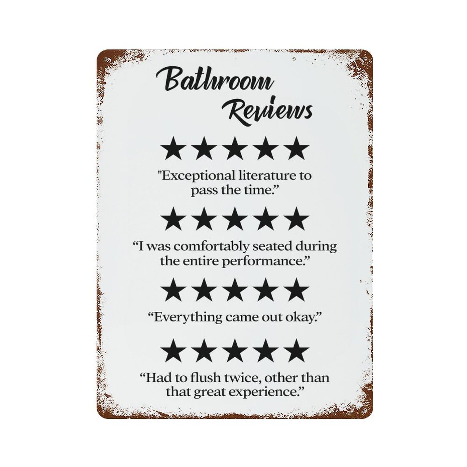Rustic Tin Plaque Bathroom Reviews 15.7"x11.8", Retro Wall Decor for Shed, Workshop And Garage Wall Decor