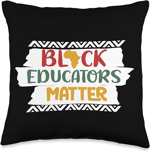 Black History Month Pride Black African outfit Black Educators Matter African History Teacher Men Throw Pillow, 16x16, Multicolor