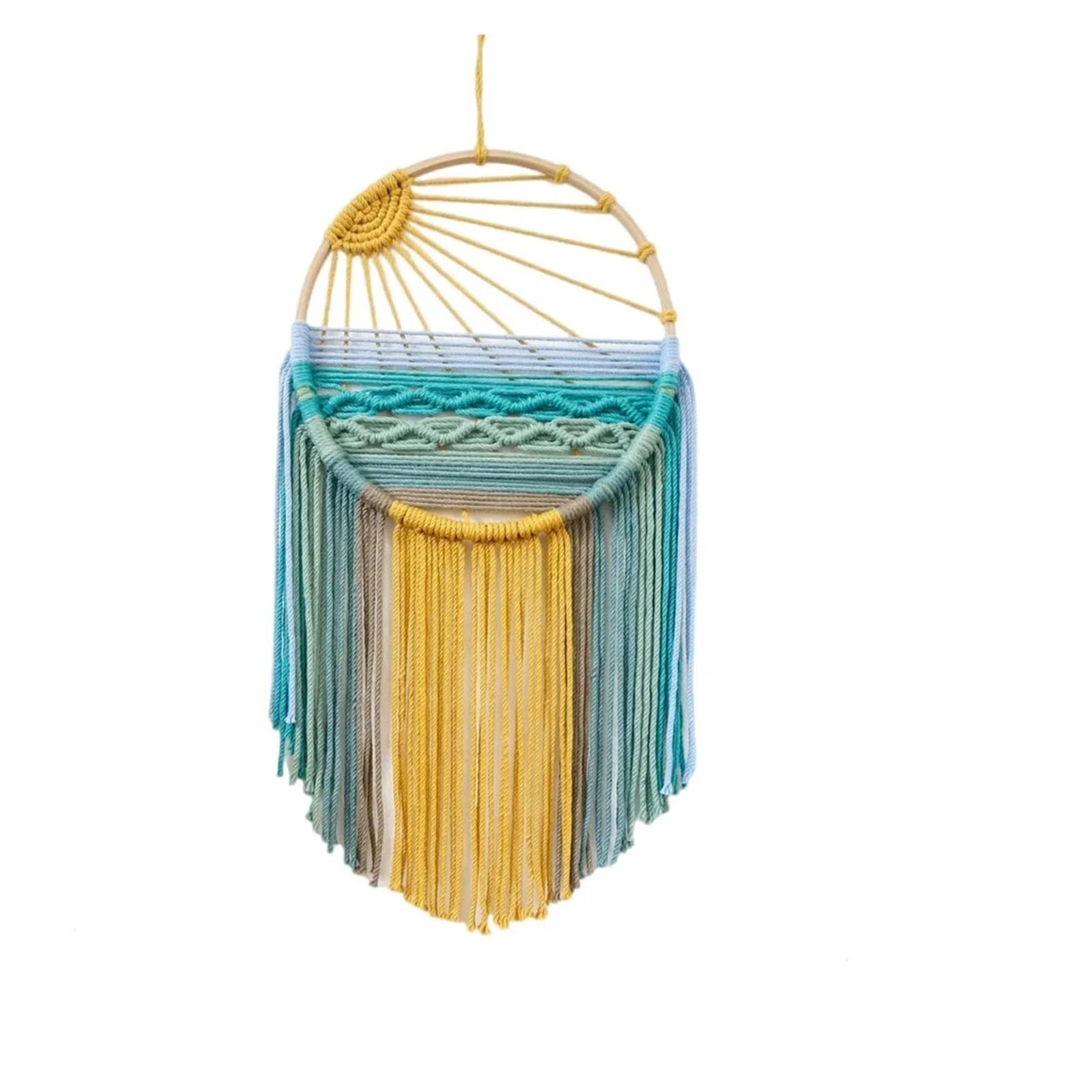 FGUJSUR Tapestry Wall Hanging Hand-woven Cotton Rope Sunrise Sunset Tapestry Colorful Boho Wall Art Decorative With Tassel(Style 01)