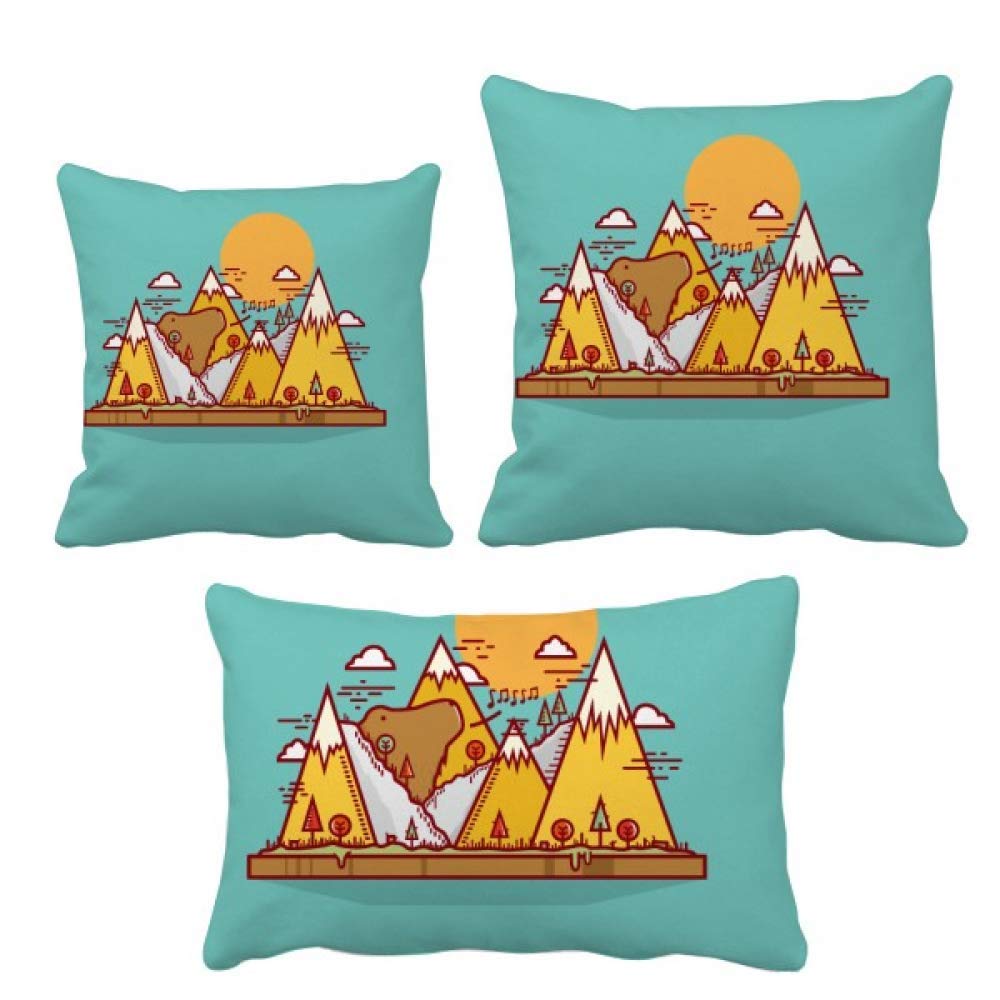 Housse de coussin ours de montagne déco canapé salon