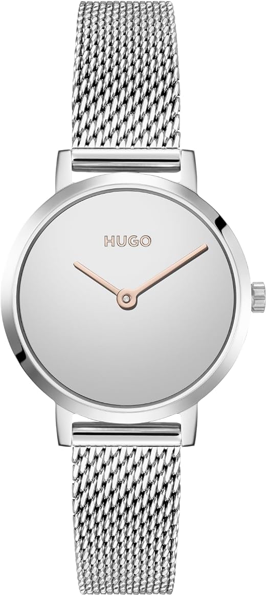 HUGO Orologio Donna #CHERISH 1540085 – Quarzo, Cinturino In Acciaio Inossidabile, Quadrante A Specchio Oro Rosa, 28 Mm