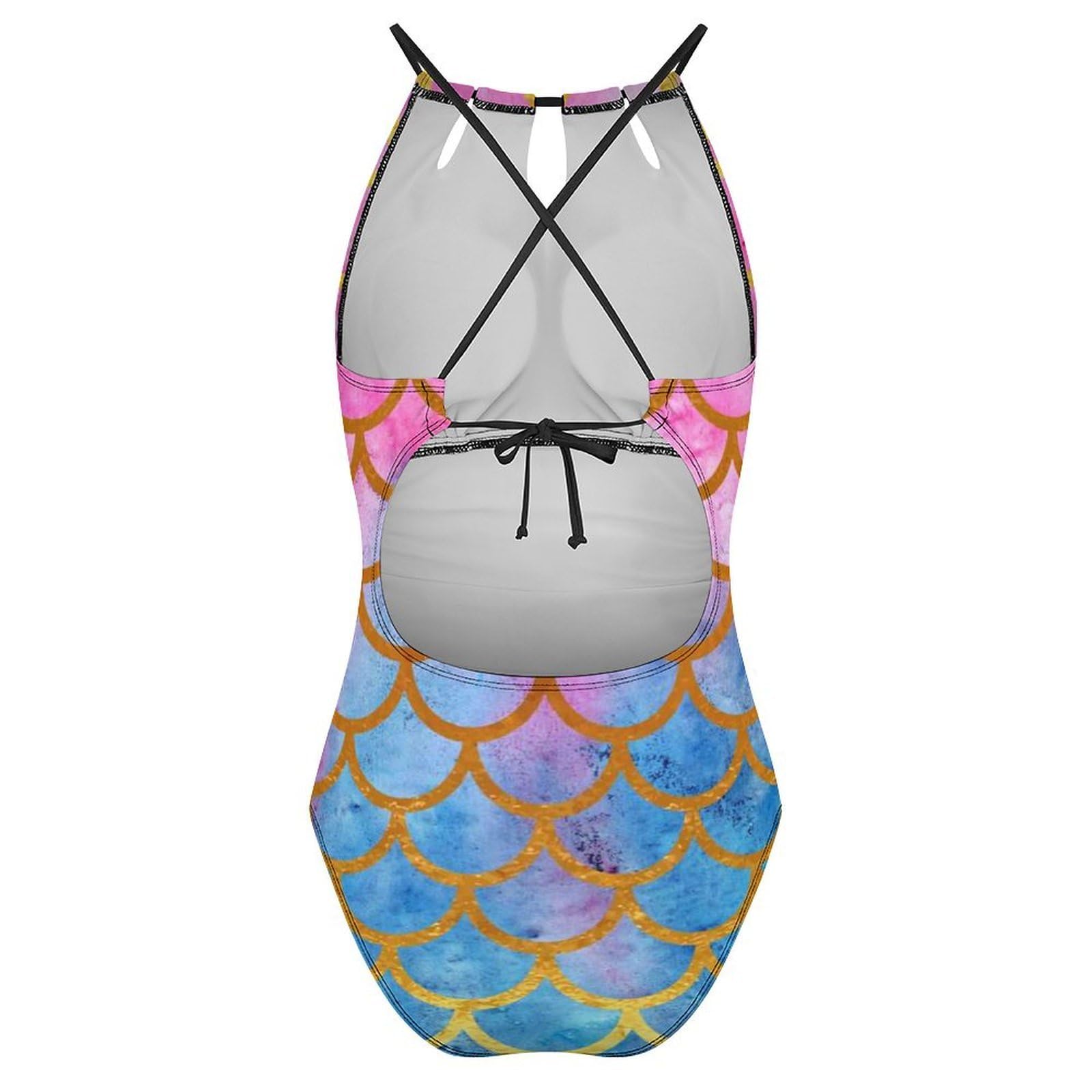 Meerjungfrauenflosse Damen Einteilige Badeanzug Bademode Bauchweg Swimsuit Schwimmanzug Tankini