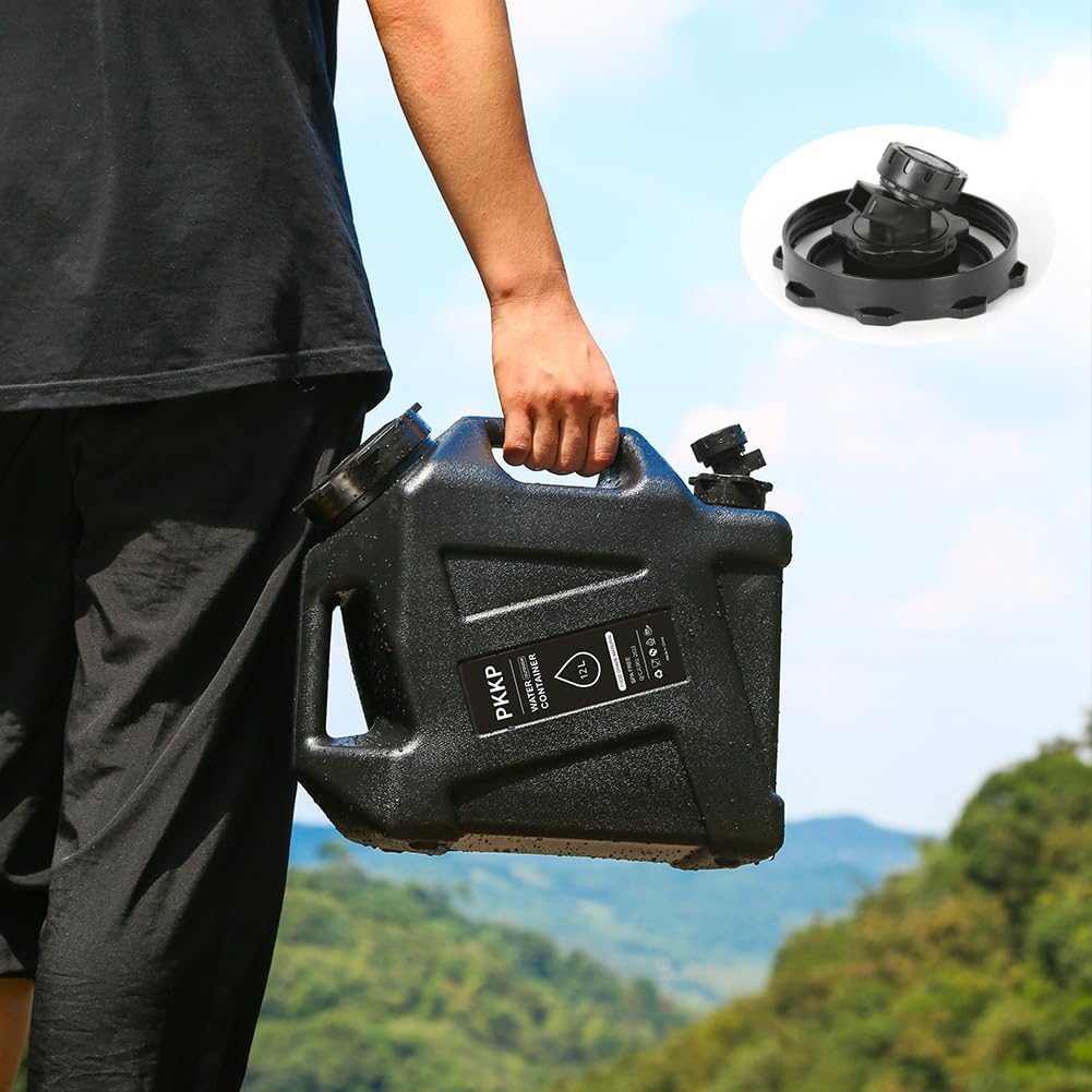 Wasserkanister mit Hahn und Griffen, 12L Camping Wasserkanister BPA-frei, Tragbarer Wasserbehälter, Auslaufsicher, Trinkwasser Kanister für Outdoor, Camping, Wandern