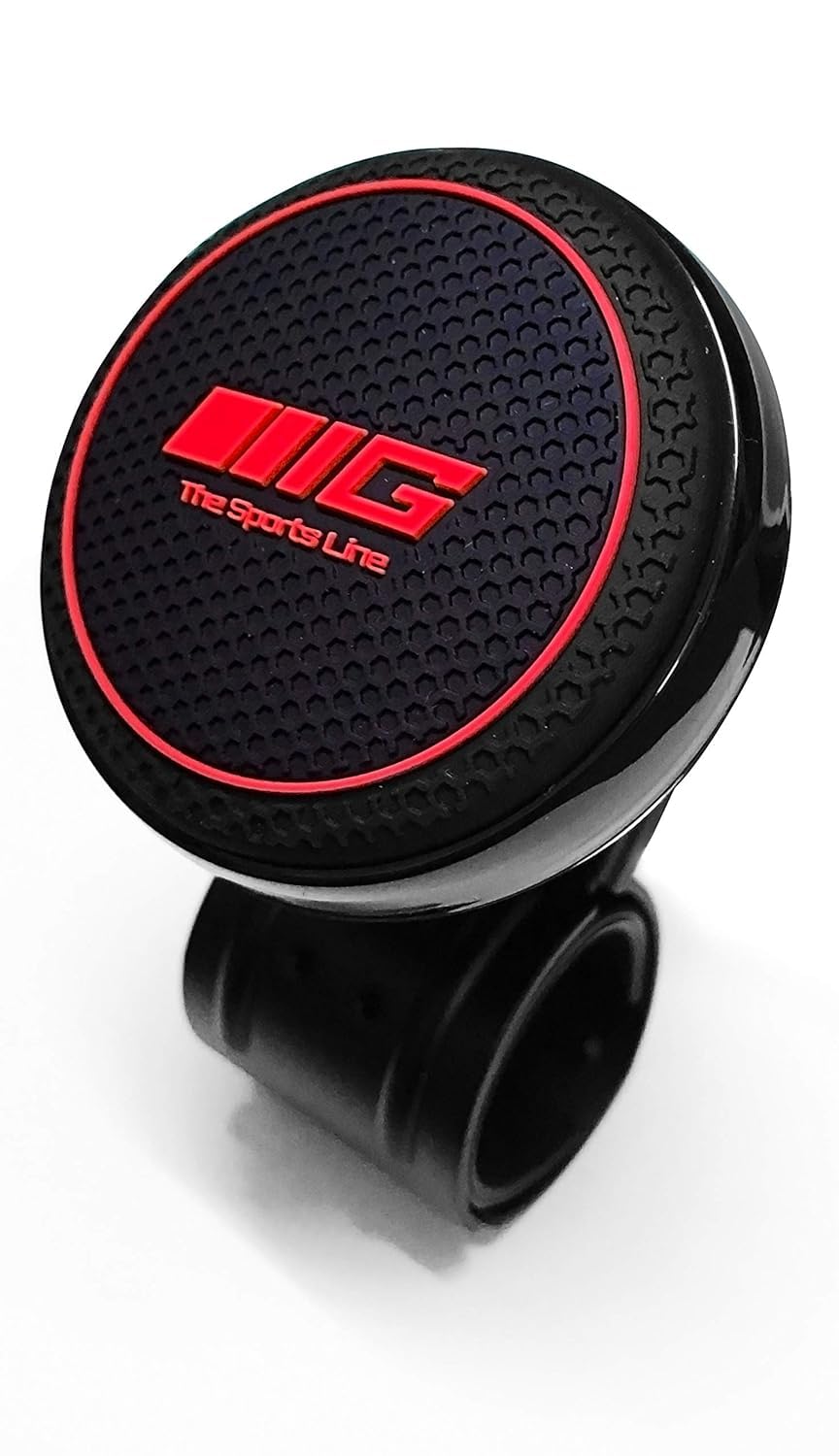 STARX Universal Steering Wheel Spinner Knob | Auxiliary | Booster | Aid | Control | Handle | Car Steering Wheel Strengthener | Auto Spinner Knob (Red-Black)