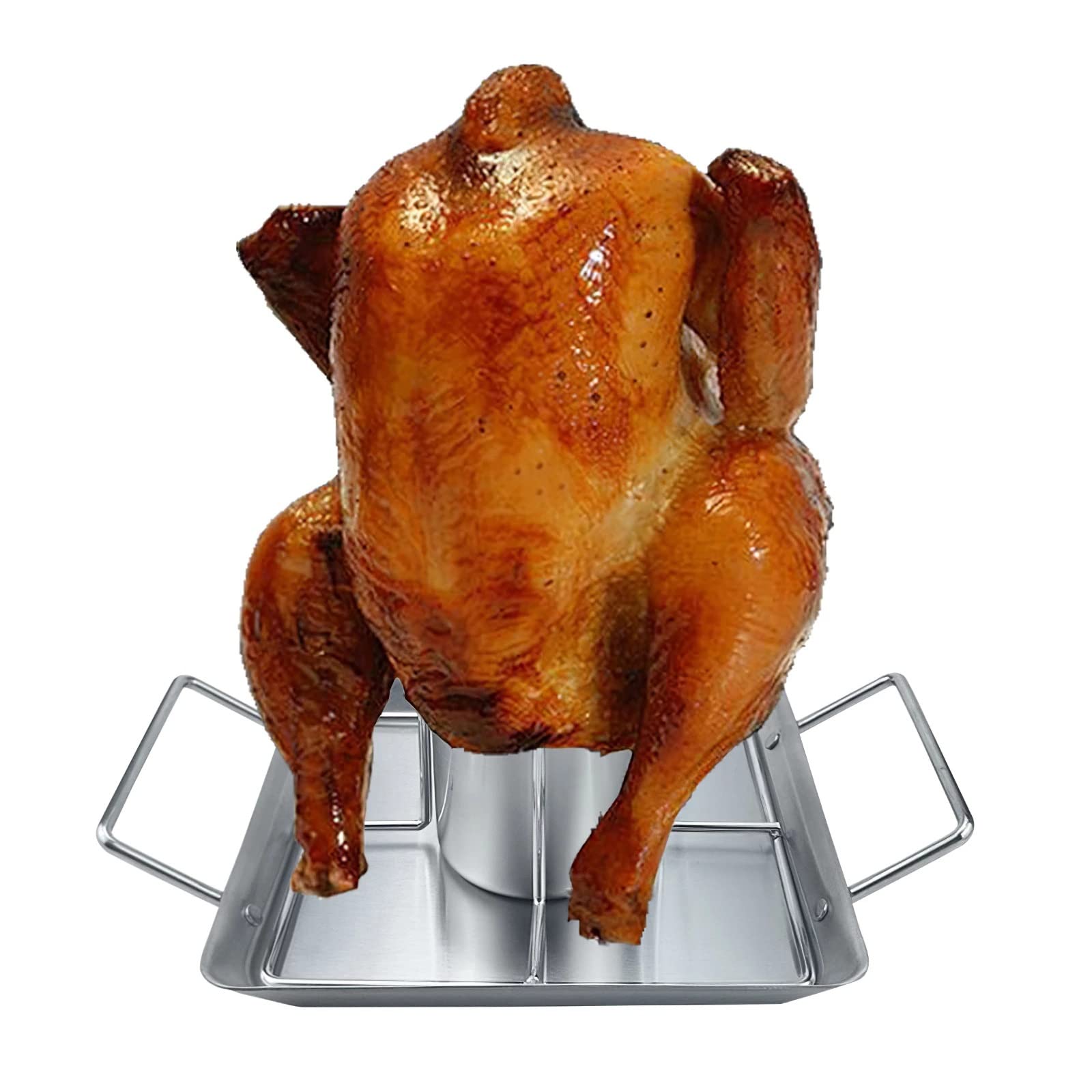 Lata de Cerveza de Acero, asador de Pollo y Pavo, Horno, asador, Parrilla para Barbacoa, Soporte, Bandeja, asador Vertical de Aves de Corral para Pavo, Fiesta