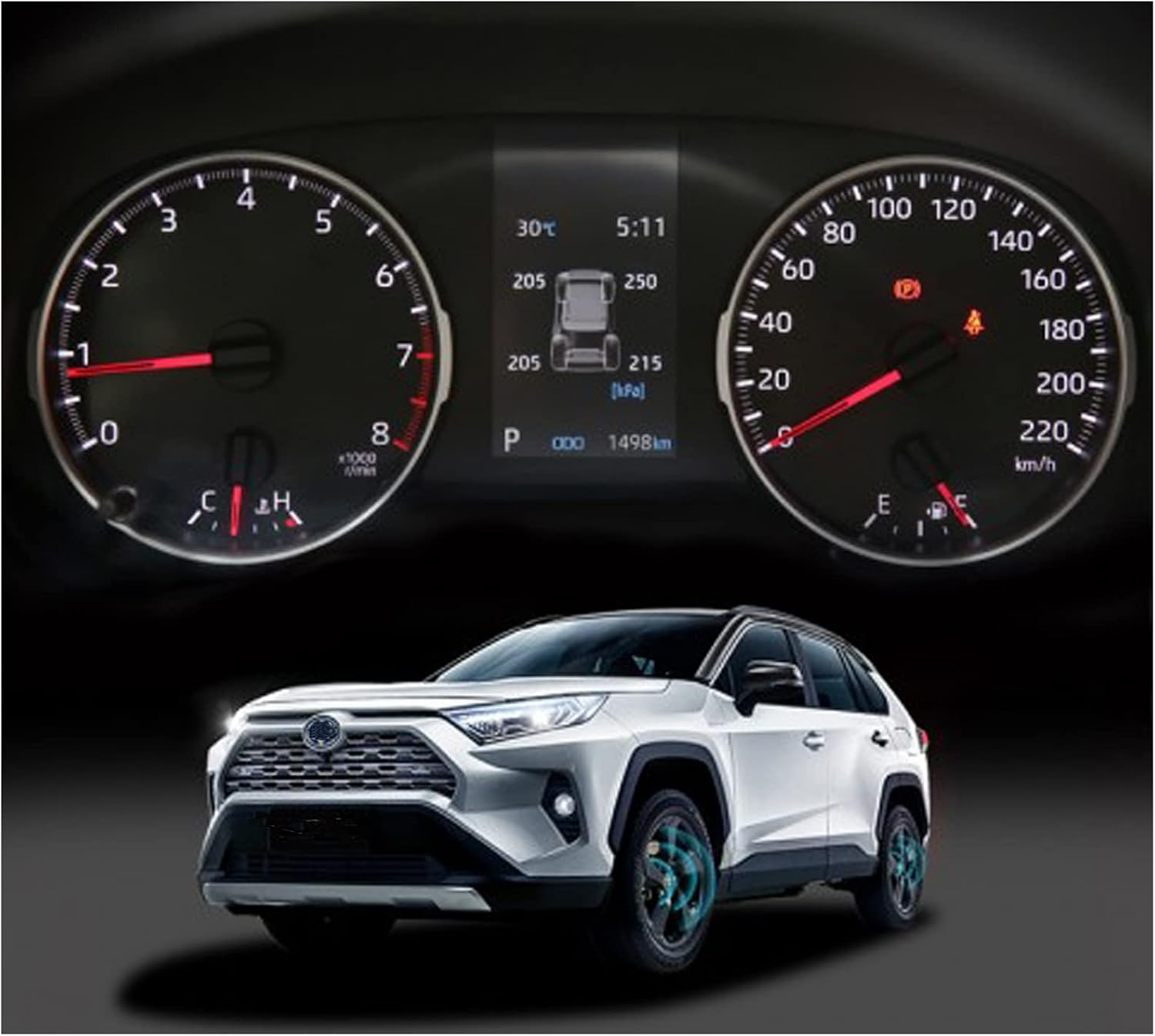 ITrims Car Accessories for Toyota RAV4 2019 2020 2021 2022 2023 Head Up Display Warning Electronic Digital Device HUD 1 Set (Head Up Display)(Not for Prime Version)