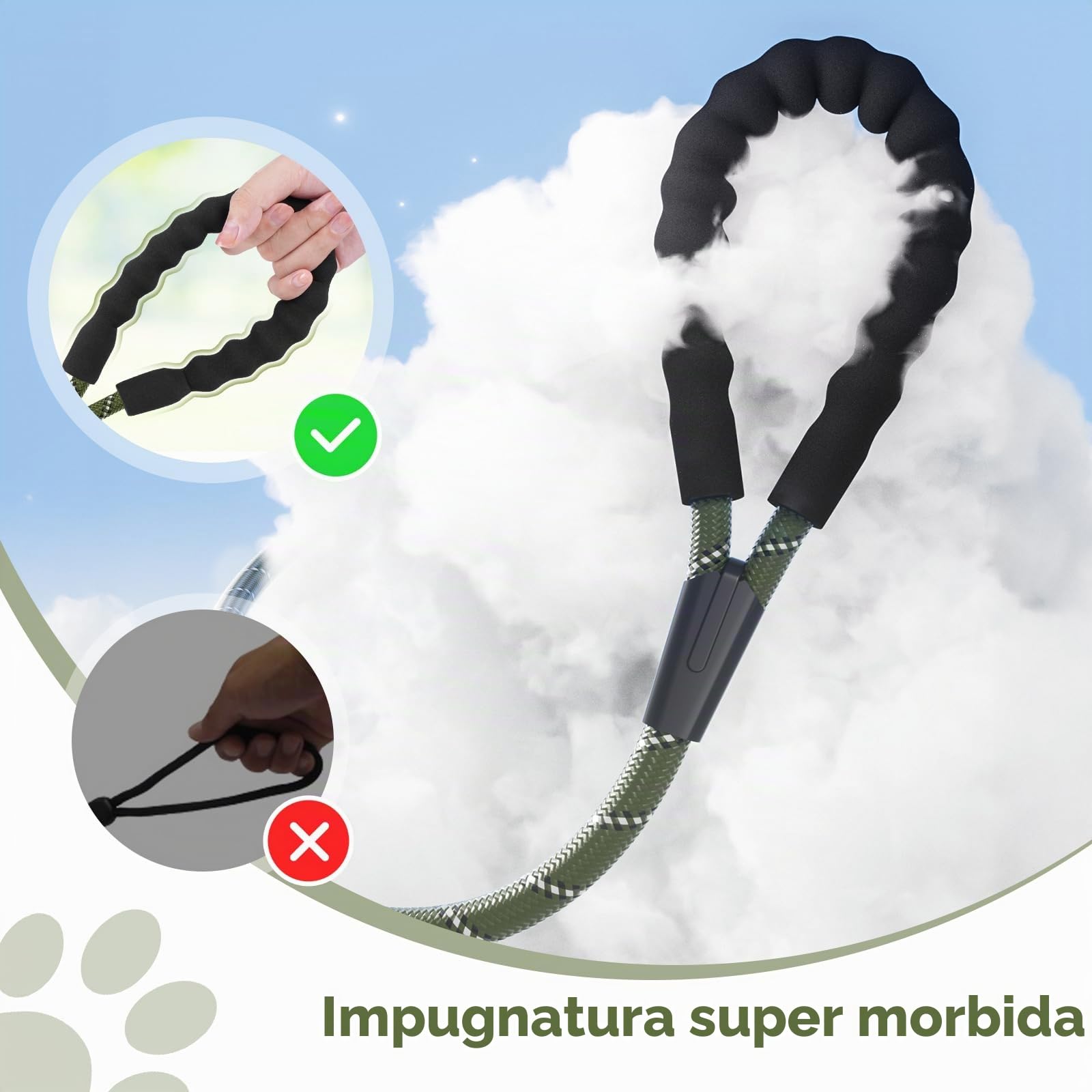 X XBEN Guinzaglio Addestramento per Cani,1,5M 2M 3M 5M 6M 10M 15M 20M 25M 30M Resistente e Durevole Guinzaglio,Lunghina per Cane con Gancio di Sicurezza e Maniglia Imbottita,per Tutti i Cani
