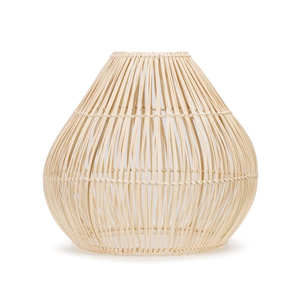 MiniSun | Modern Natural Rattan Teardrop Ceiling Light Shade | Pendant Lights, Home Décor & Improvement Essential | 340mm Shade Width