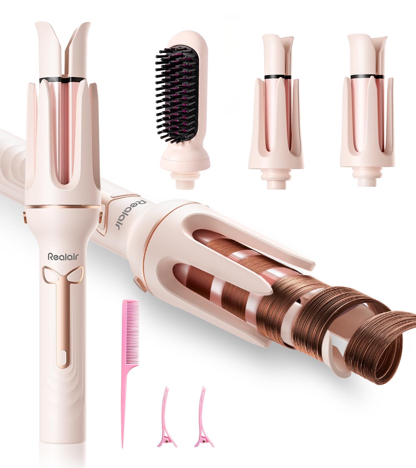 3-in-1 Automatic Curling Iron Set - Auto Hair Curler with 3 Attachments Automatic Curler - 3 in 1 Styling Kit