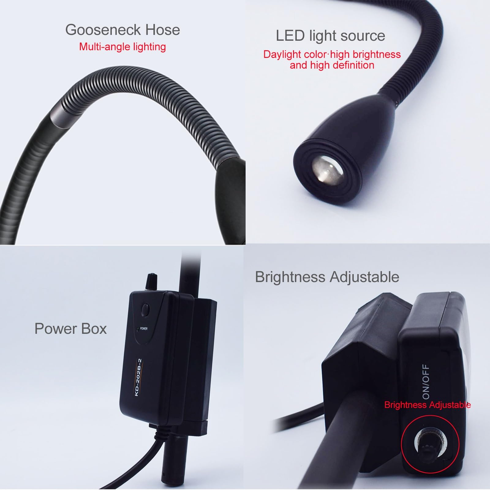 Lampa Chirurgiczna LED do Badań Lekarskich Bezcieniowa Lampa Egzaminacyjna Lampa Chirurgiczna Elastyczna Lampa na Gęsiej Szyi Pilna Lampa Medyczna do Badań Kosmetycznych(Size:Tabletop clip)