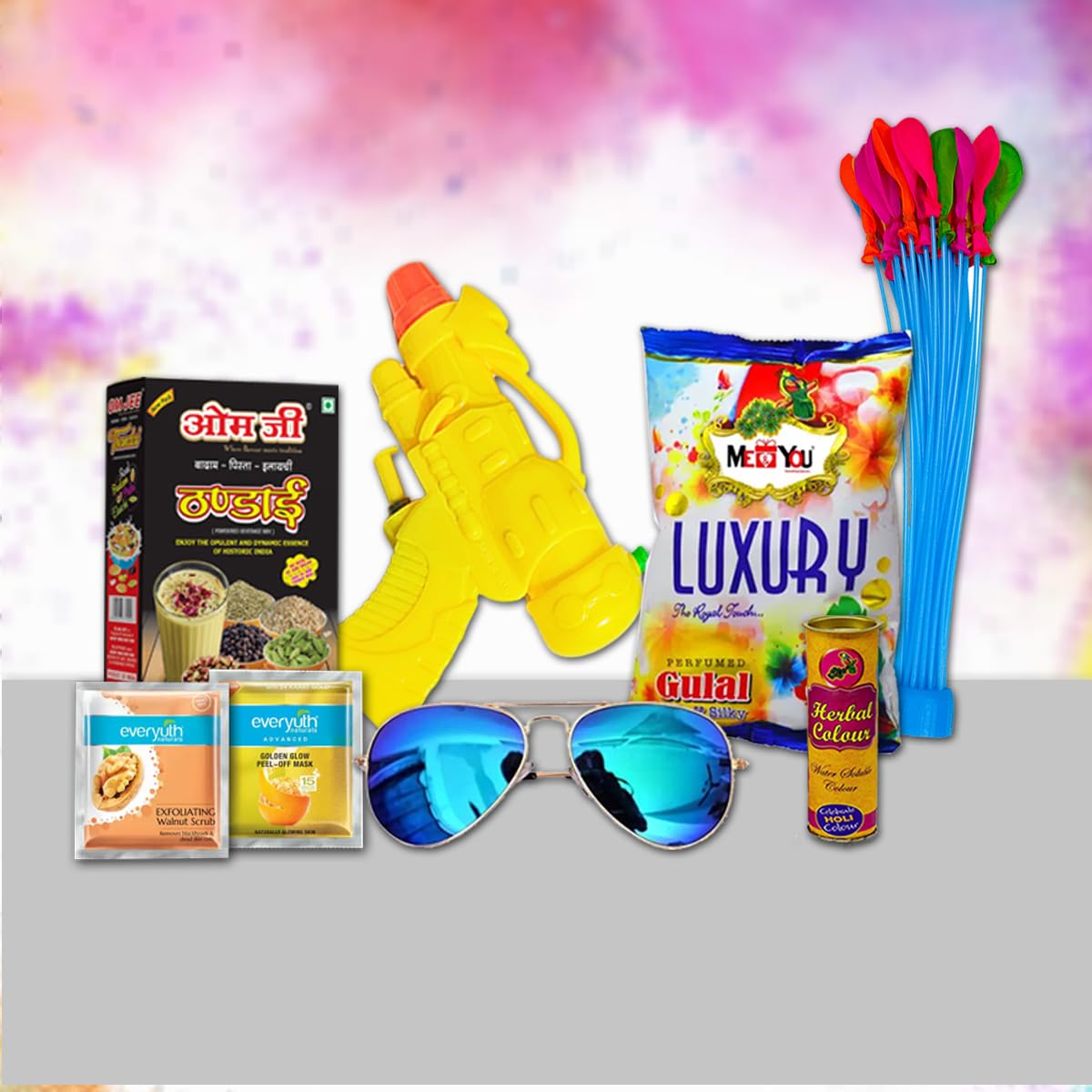 ME & YOU Happy Holi Celebration Pack - Fun Colorful Gift Box for Loved Ones and Adults | Herbal Color Combo Pack for Holi Festival-image-6