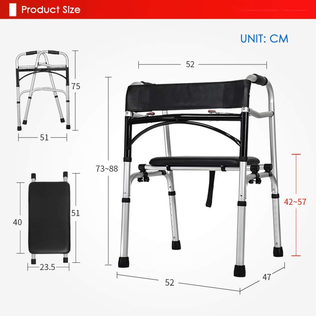 Amazon.co.jp: 折りたたみ式歩行器 前輪4輪 ブレーキ付き - 調節可能