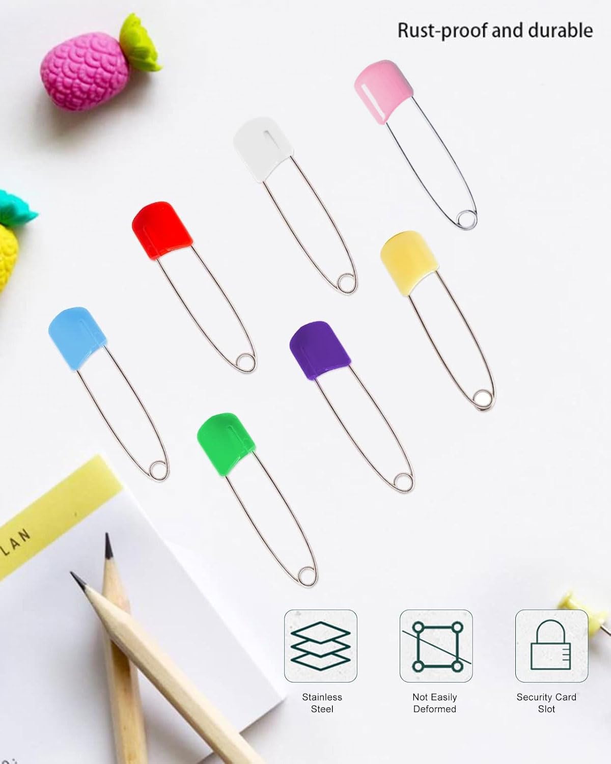 Spille sicurezza 5,5 cm per pannolini, fermagli bloccaggio colorati abbigliamento artigianato
