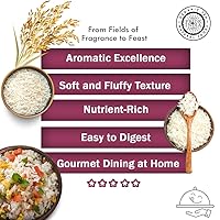 Vista 39 de Pride Of India - Arroz Basmati marrón extra largo - Grano saludable envejecido naturalmente, tarro de 3 libras