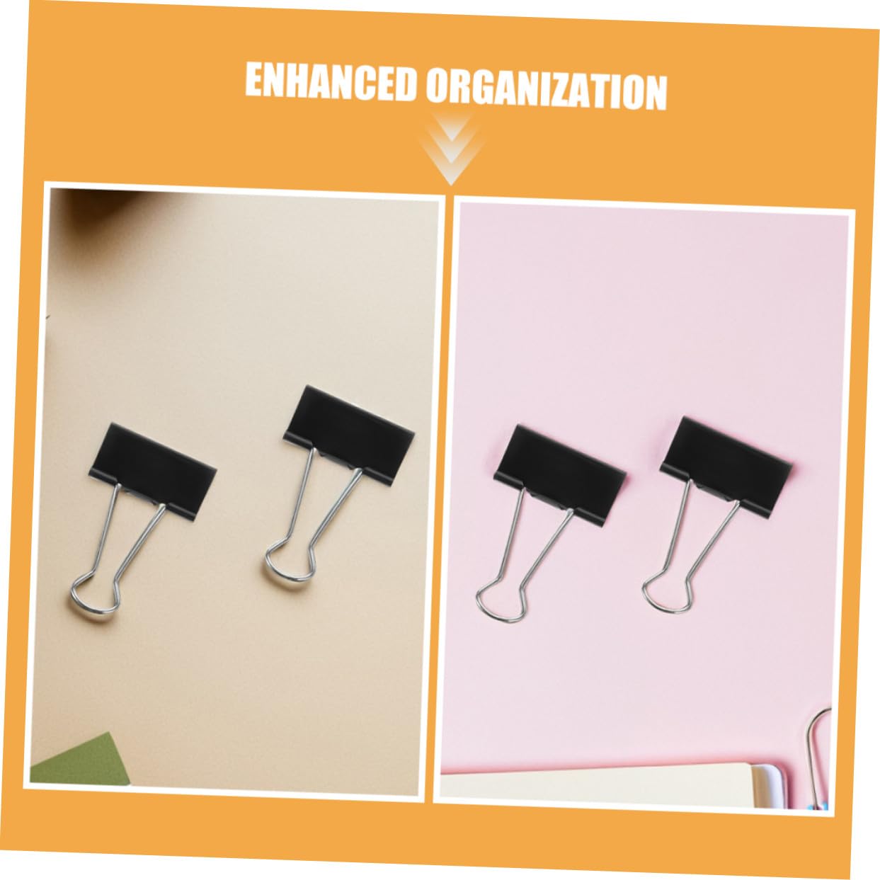 SHINEOFI 60 piezas Clips de Carpeta Negros Clips Metálicos Reutilizables para Oficina Sujeción Fuerte para Facturas y Archivos Multifucción para Papelería y Organización