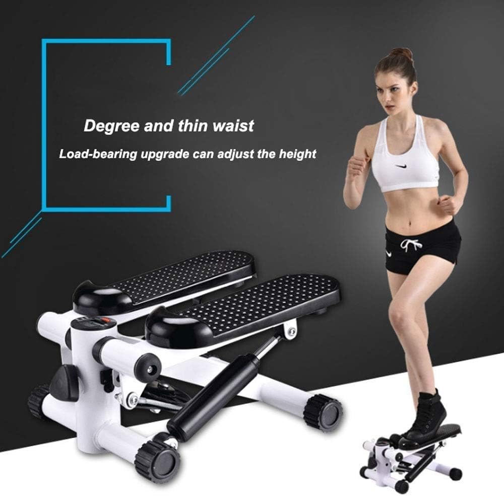 Mini Stepper Mini Fitness Exercise Machine Stair Stepper Exercise Equipment with Resistance Bands and Twisting Action (Orange)