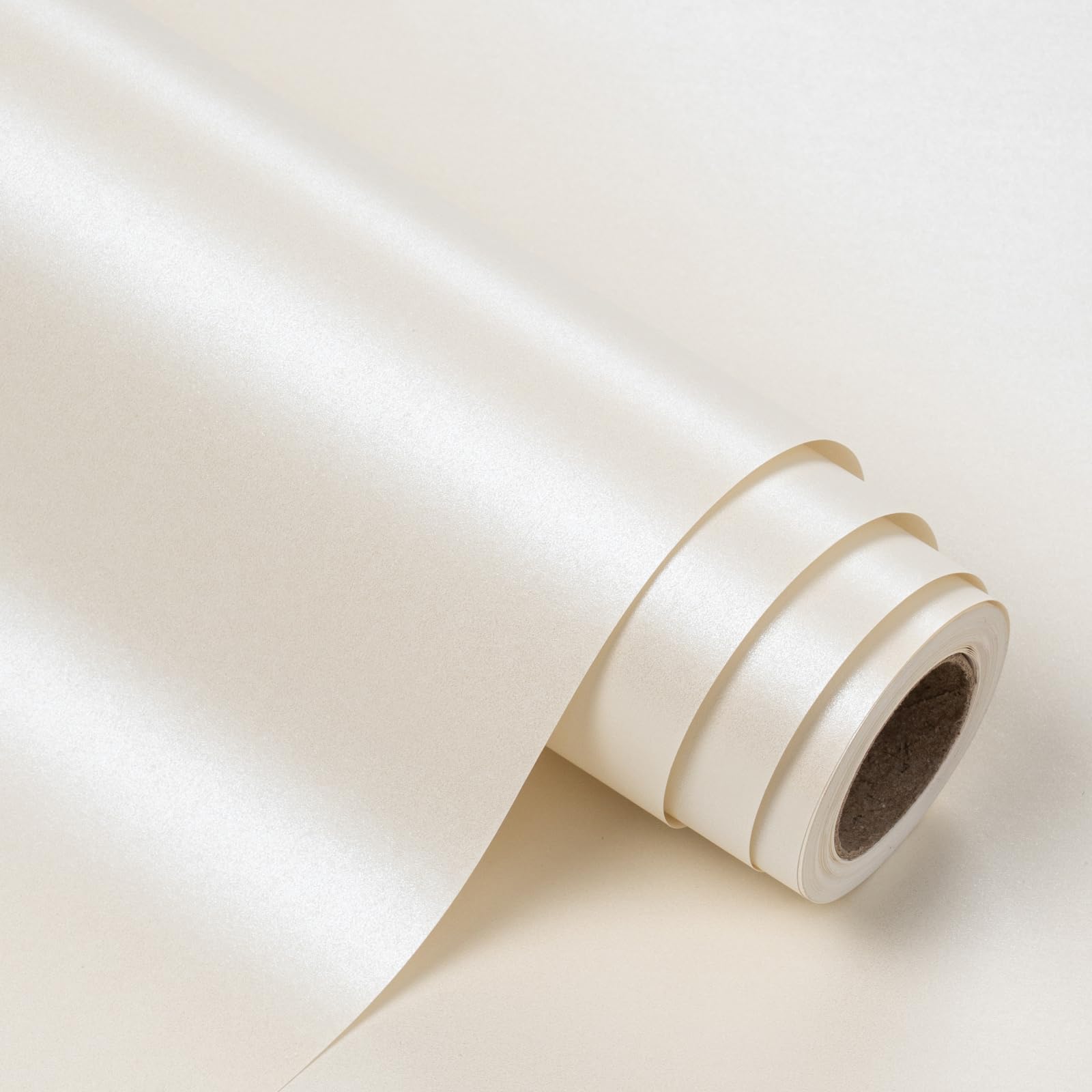 Cream Pearl Glossy Wrapping Paper,Off White Solid Color Gift Wrapping Paper - Perfect for Birthday,Baby Shower,Wedding,Valentine's Day - 17in x 32.8ft Roll, 46 Sq. Ft