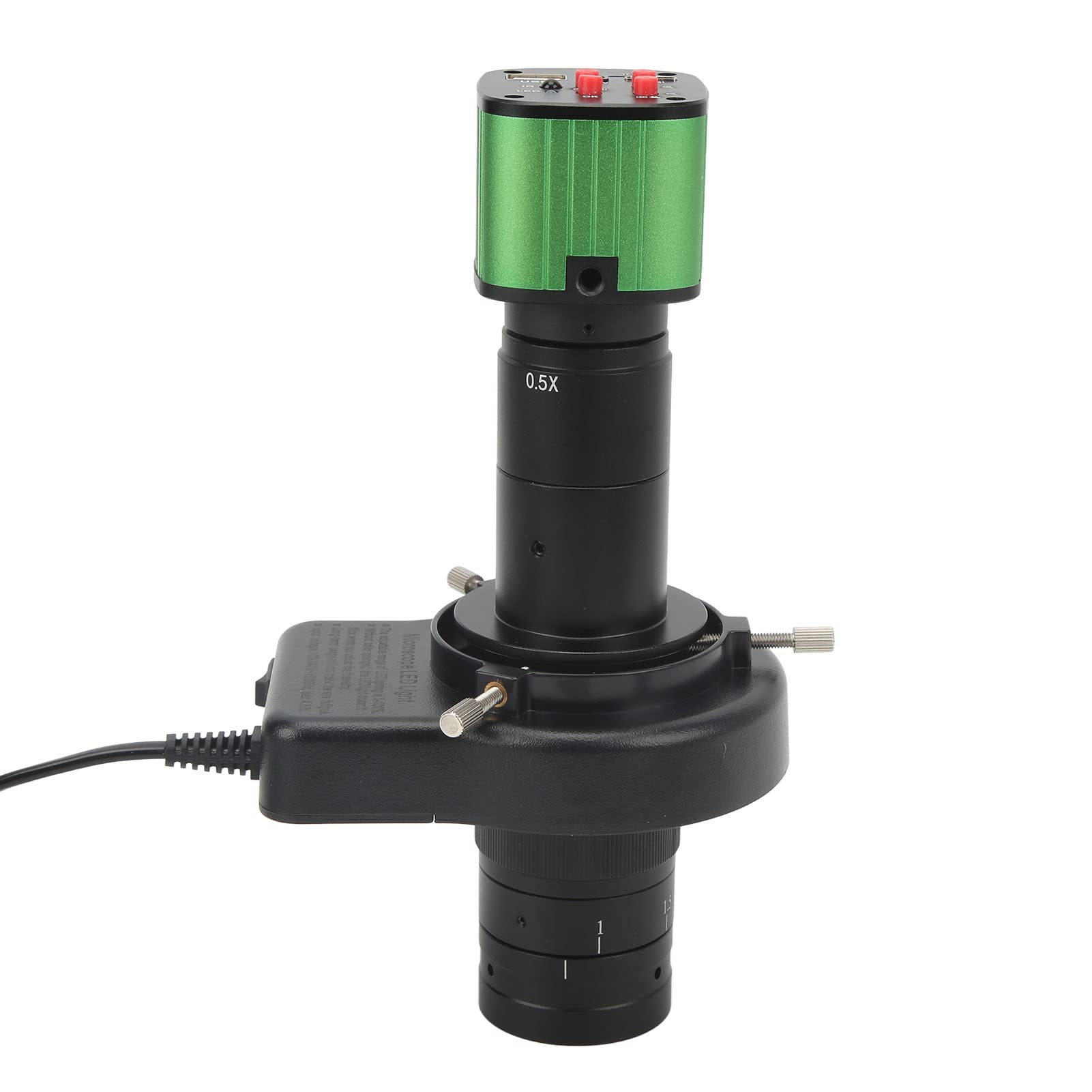 KIMISS Cámara de Inspección HD USB Cámara de Microscopio Industrial HD 1080P 2K USB 10X‑180X Zoom de Longitud Focal Completa Lente de Microscopio de Montaje en C para Reparación de Teléfonos(#1)