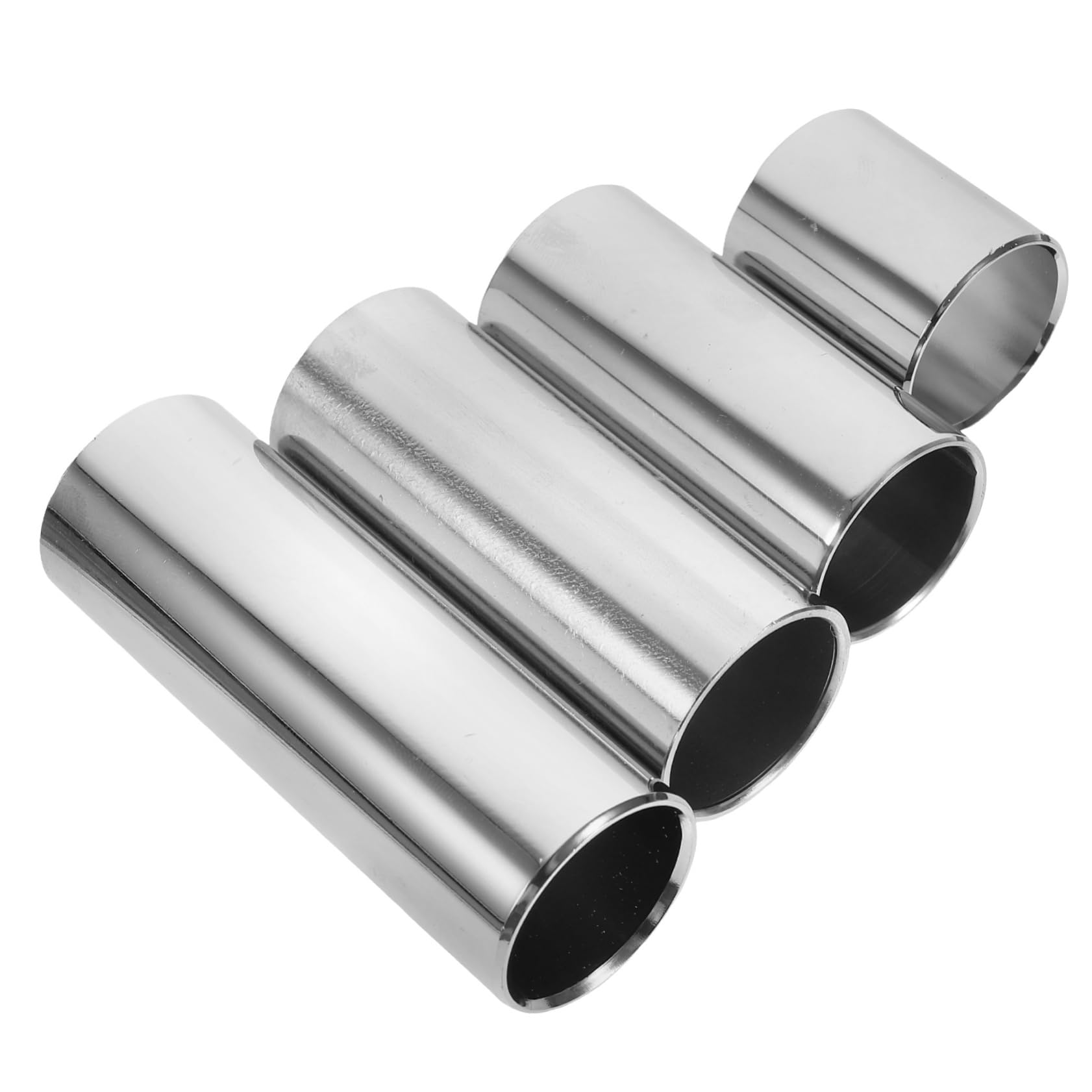 SUPVOX Stainless Steel Guitar Slides 4 Sizes Set Electric Acoustic Guitar Accessories 28mm 51mm 60mm 70mm