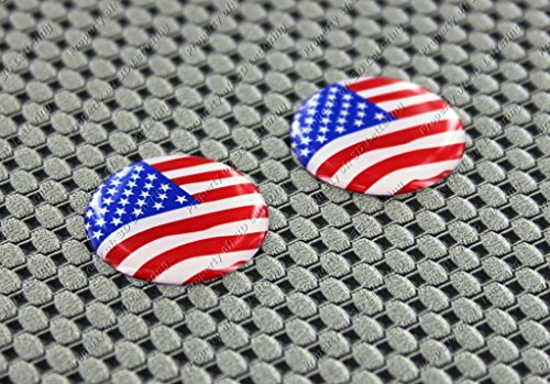 Usa Us America Flag 3D Domed Circle Round Decal Mini Sticker Pair #TOP1