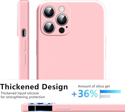 Miniatura 7 de Dssairo Funda 3 en 1 compatible con iPhone 12 Pro protección de cámara con 2 protectores de pantalla, silicona líquida delgada forro de microfibra a