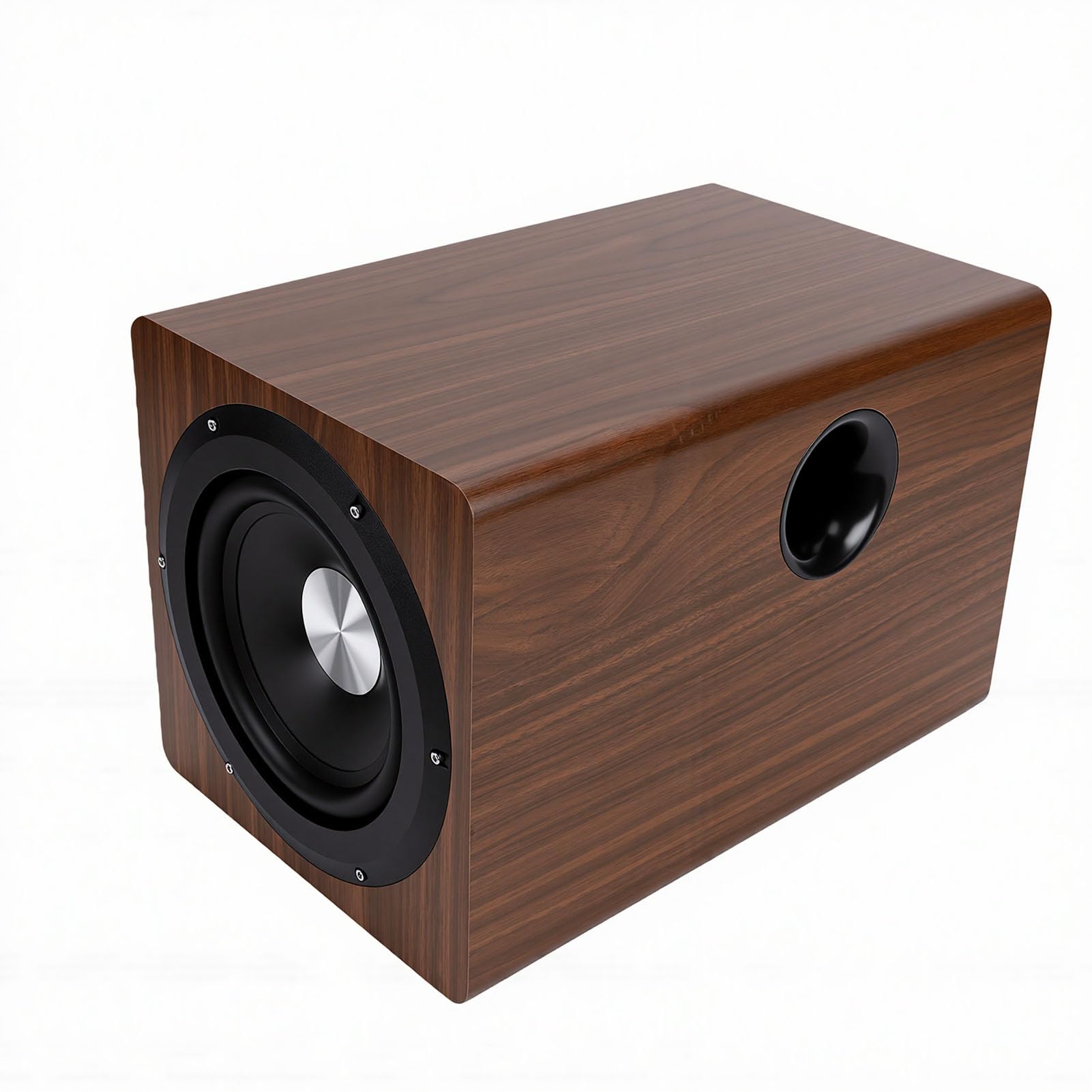 VBESTLIFE Subwoofer Amplificato 6.5 Pollici 100W, Colore Quercia, per Home Theater e Impianto Audio (Spina europea)