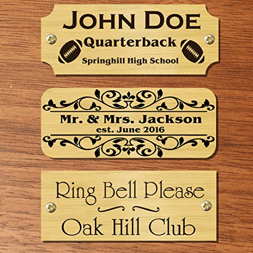 Enmengraving Solid Brass Engraved Black Text Custom Name Plate, Satin Finish, 2.5W X 1.25H-Inches #TOP1