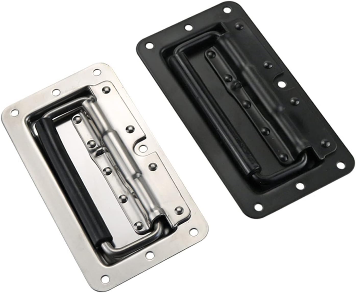 Stainless Steel Embedded Spring Automatic Return Folding Handle Industrial Distribution Cabinet Handle 1Pcs (Color : Stainless Steel)