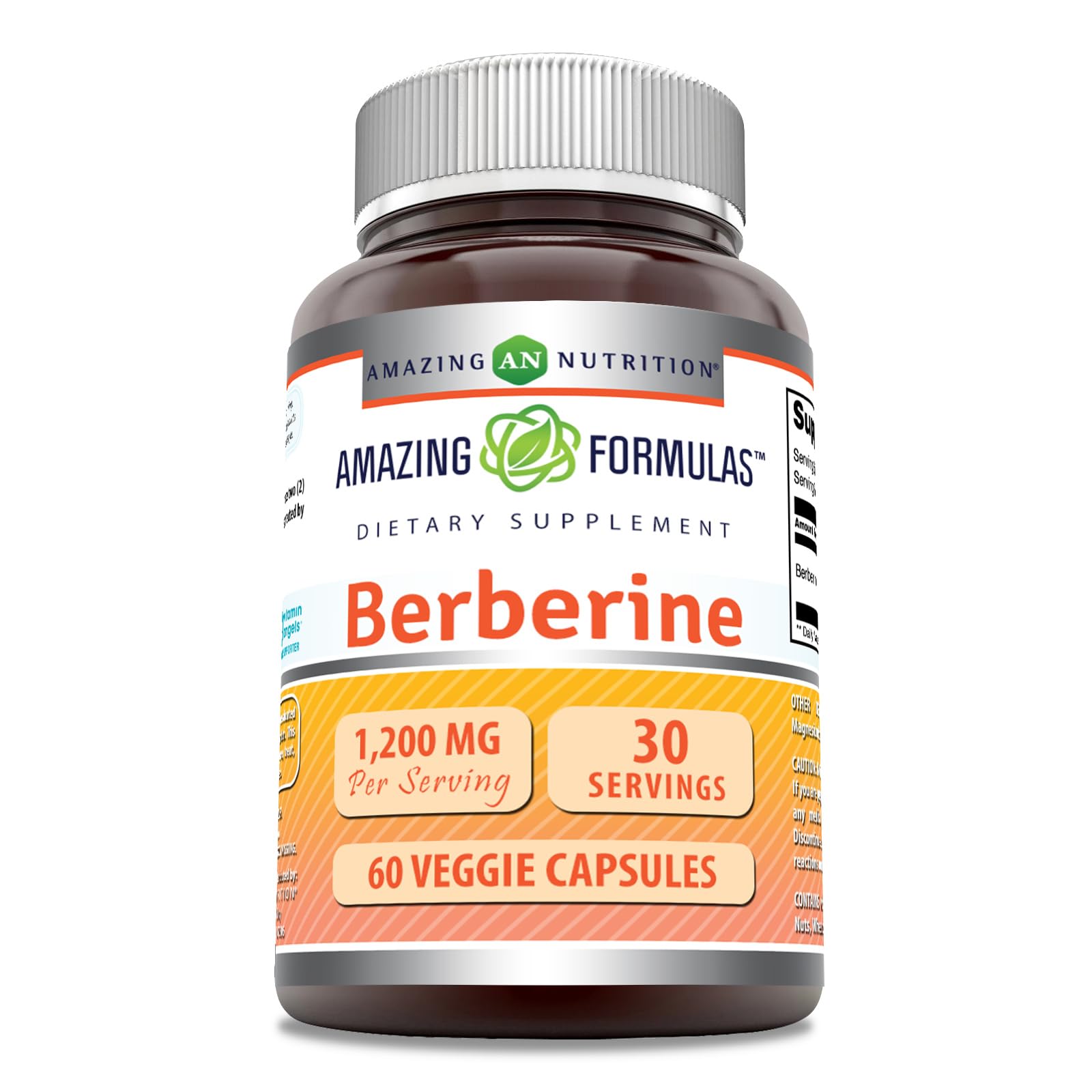 Amazing Formulas Berberine Supplement 1200 Mg per Serving Veggie Capsules Non-GMO Gluten-Free Made in USA 60 Count 1