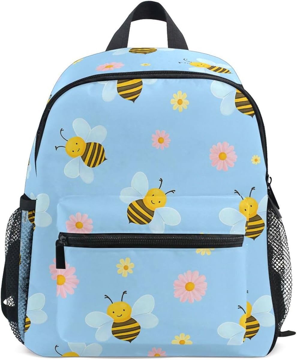 Aslsiy Mochila infantil para niños y niñas, linda abeja animal (15), mochila preescolar, mochila escolar con correa para el pecho, bolsa de viaje para guardería para niños