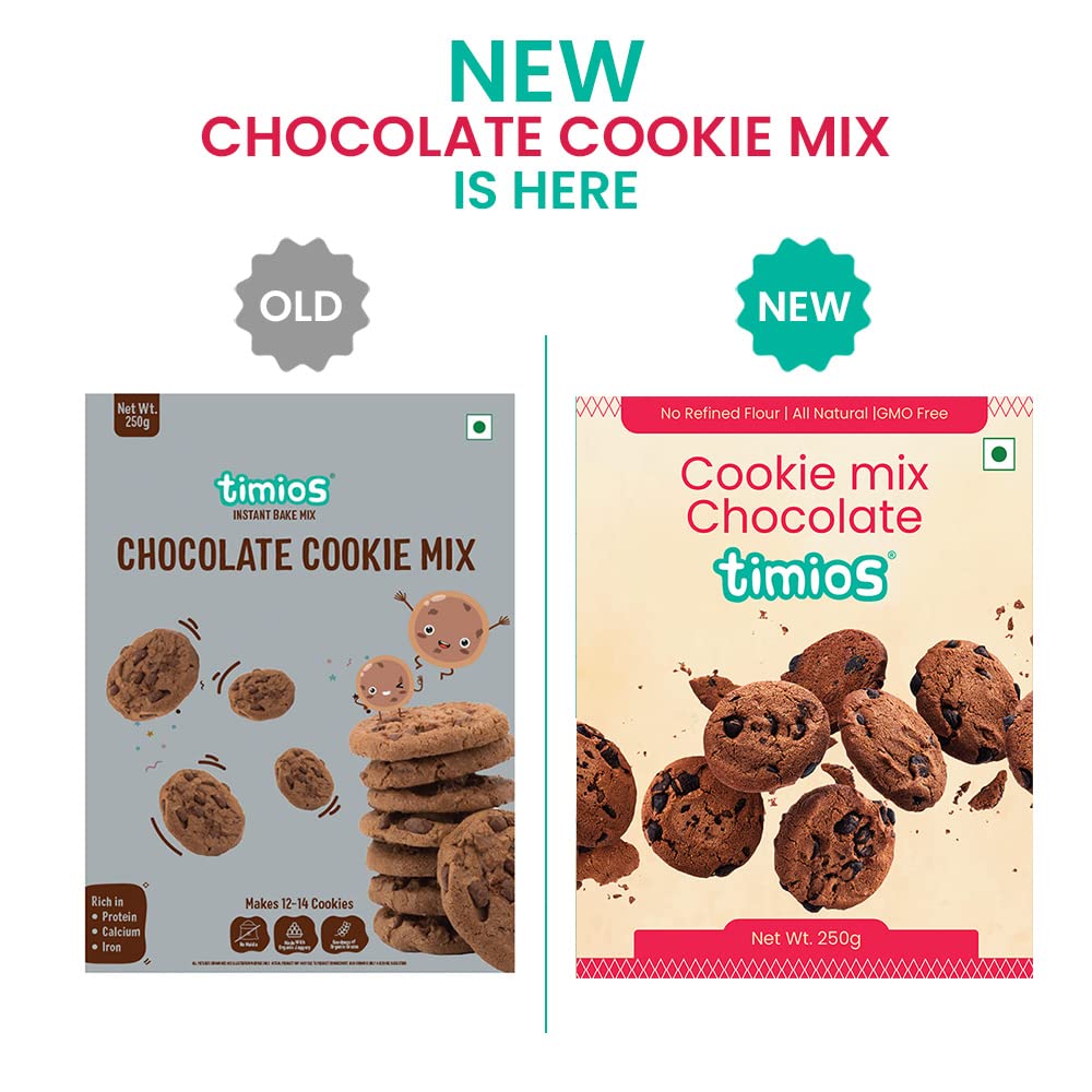 Timios Multigrain Eggless Instant Chocolate Cookie Mix|No Maida|Sweetened with Jaggeery|Righ In Protein,Iron & Calcium|250g - Image 4 thumbnail