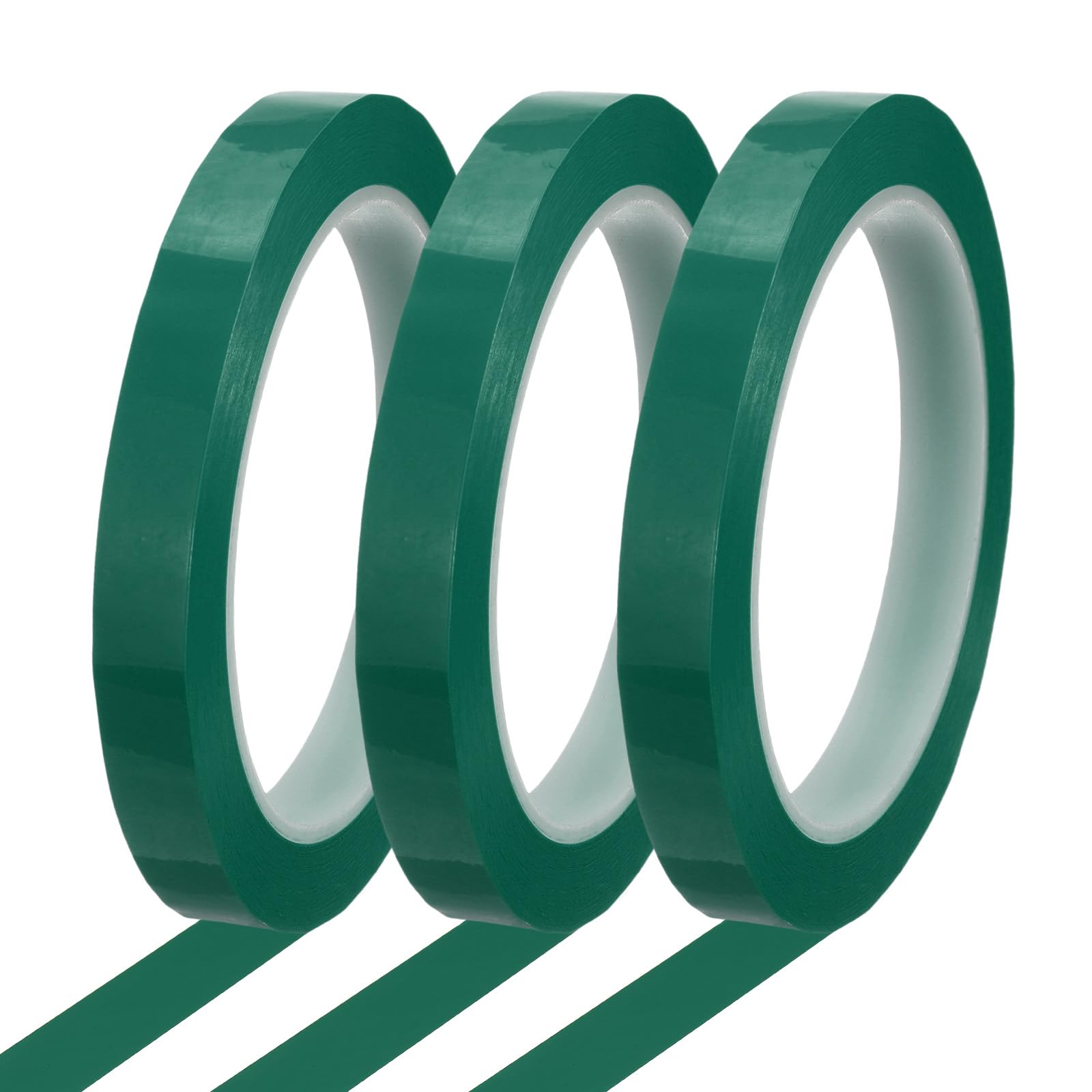 sourcing map Whiteboard Tape 12mm x 66m Pinstripe Graphic Chart Line Grid Marking Tapes for Classroom Office Dry Erase Board Art, Green, Pack of 3