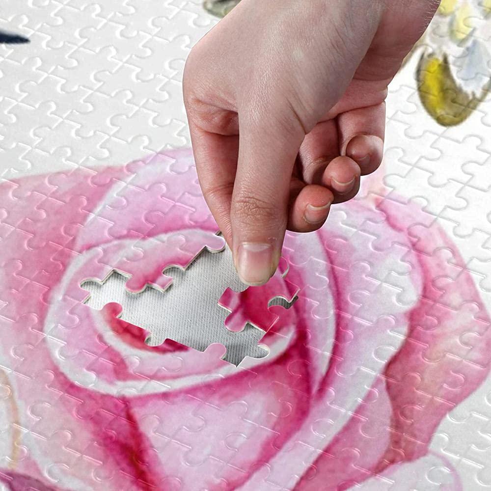 Wooden Puzzle 1000 Pezzi per Adulti Colibrì e Fiori Puzzle in Legno,Gioco di Famiglia,Team Building,Regali per Gli Amici