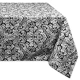 DII 100% Cotton, Machine Washable, Everyday Damask Kitchen Tablecloth For Dinner Parties, Summer & Outdoor Picnics - 52x52