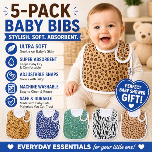 Image of KiddyStar Premium Organic Cotton Bibs for Drooling & Teething Babies