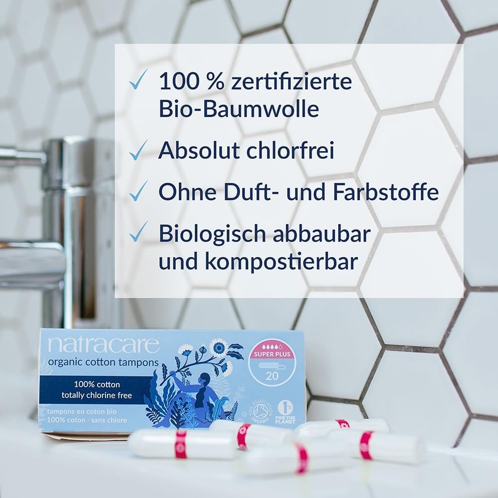 Natracare Organic All Cotton tampons - Super Plus, 20 sztuk