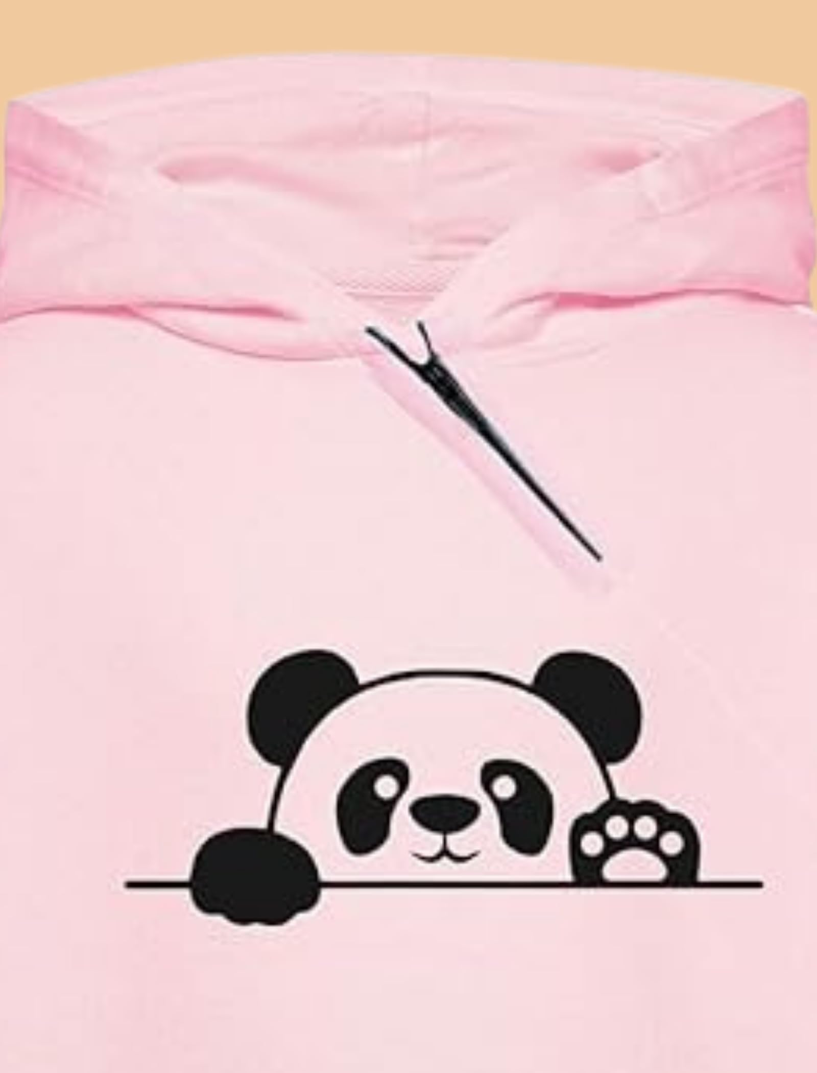 More & More Men's & Women's Regular Fit Cotton Hooded Hoodie (Panda Hoodie Pink-34_Pink_10-12 Years) - Image 6 thumbnail
