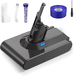 FirstPower 21.6V 4500mAh V8 Replacement Battery Compatible with Dyson V8 Motorhead V8 Fluffy V8 Animal V8 Absolute V8 Carbon Fiber Cord-Free Handhold Vacuum Cleaner with 1 Pre-Filter, 1 Post Filter,