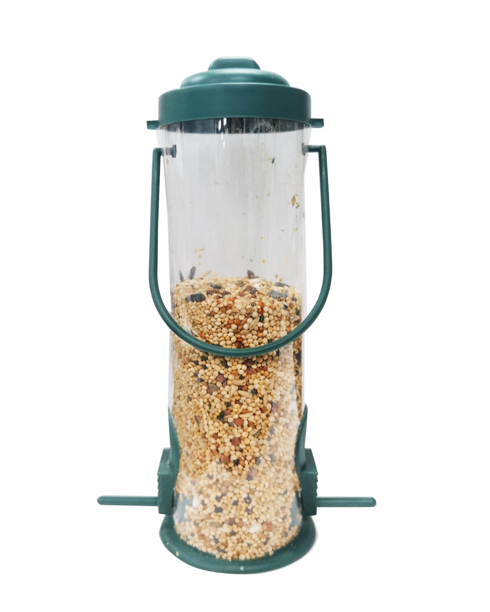 Bird Feeder House for Outside, Wild Bird Feeder with Two Feeders for Finch Cardinal Chickadee, Large Capacity, Weatherproof and Durable, Red