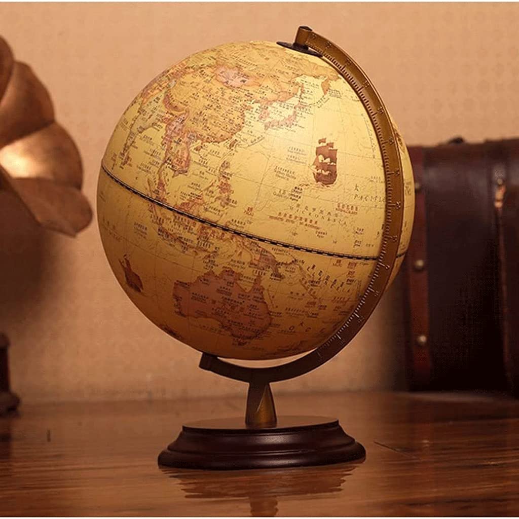 Retro-Weltglobus, Desktop-Weltglobus, Rotations-Geografischer Globus (25 cm)