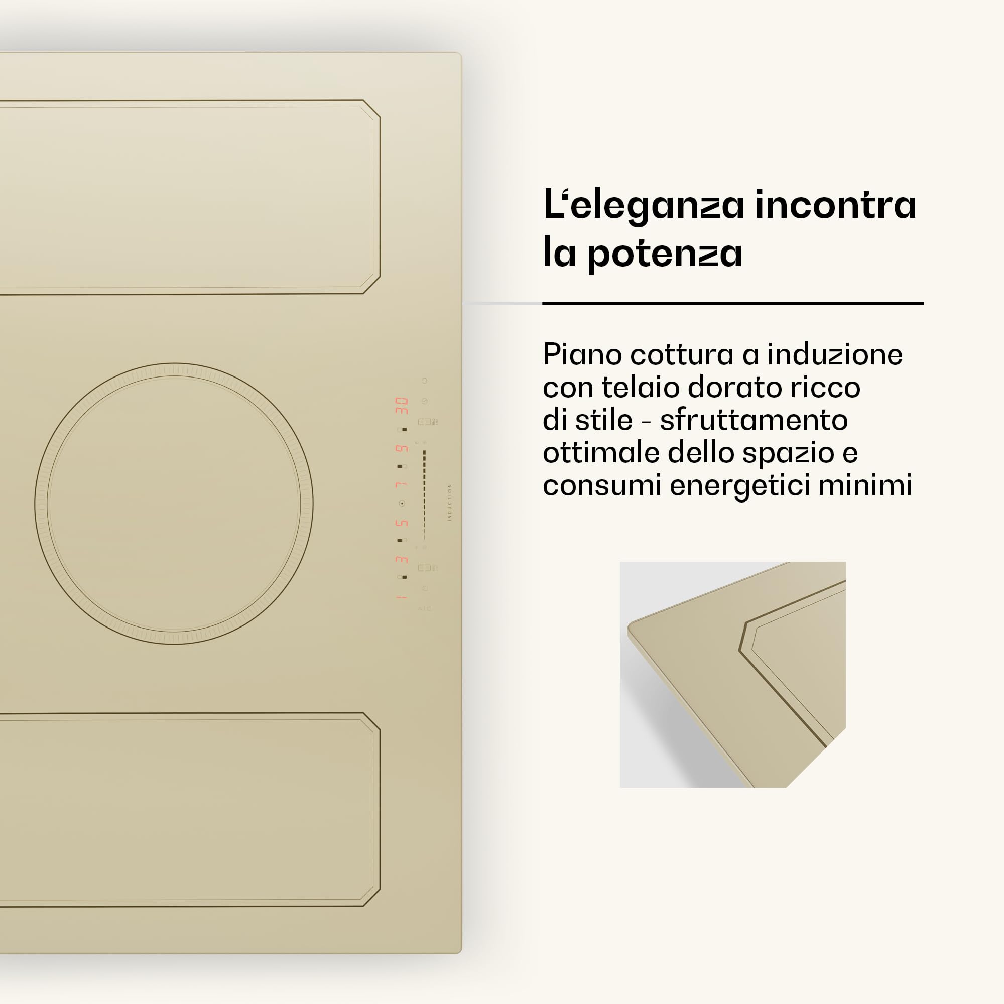 Klarstein Victoria Piastra Induzione 90 cm - Piano Cottura 7200w, 5 Fuochi, Fornello Elettrico con Controllo Smart Touch, Display Digitale e Timer, 240v