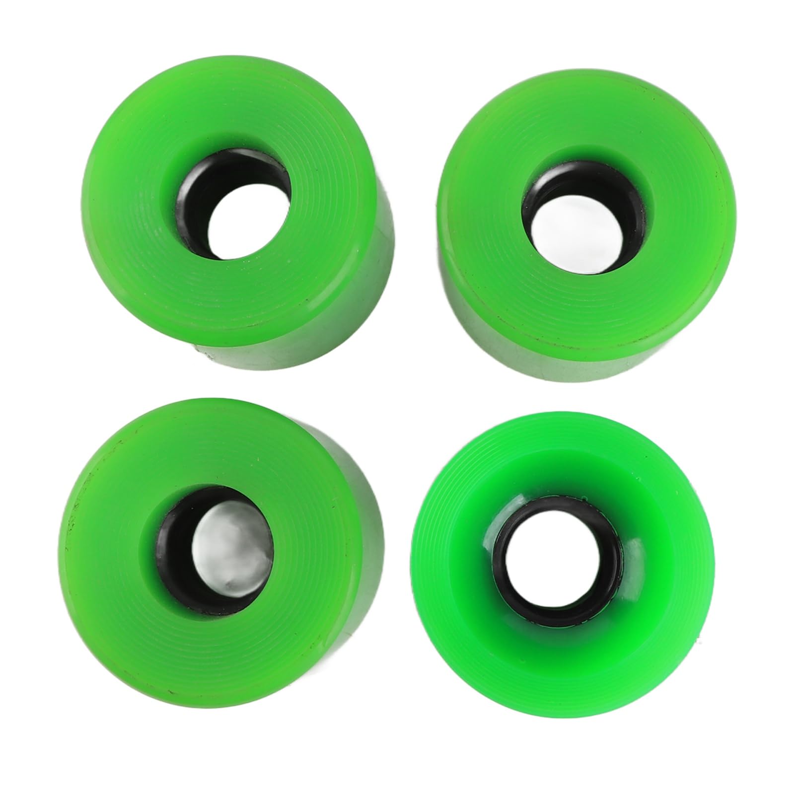 Roues de skateboard en polyuréthane de 60 mm, 78A, haute élasticité, sans bruit, usure pour débutants, longue durée de vie, pièces de rechange pour Cruiser Board (vert)