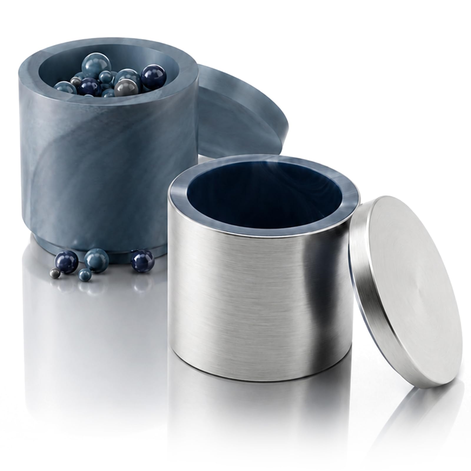 Frasco De Molienda De ágata Natural, Juego De Tanque De Molino De Bolas Planetario, con Carcasa Protectora Y Perlas De Acero Inoxidable, Dureza 7.2~7.5, Capacidad Opcional 50 400ml