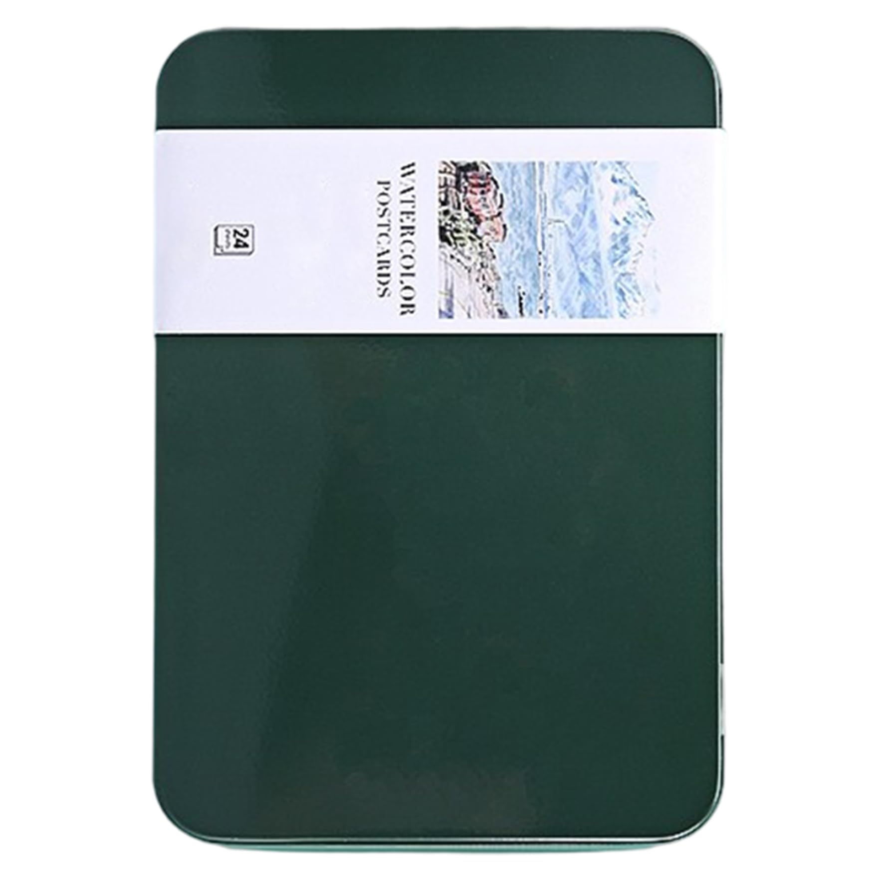 Watercolor Cards|24 Sheets Watercolor Postcards Blank 4 X 6 Cotton Cards in Tin 140lb/300gsm Postcards for Painting, Greeting, DIY Art Projects, Dark Green