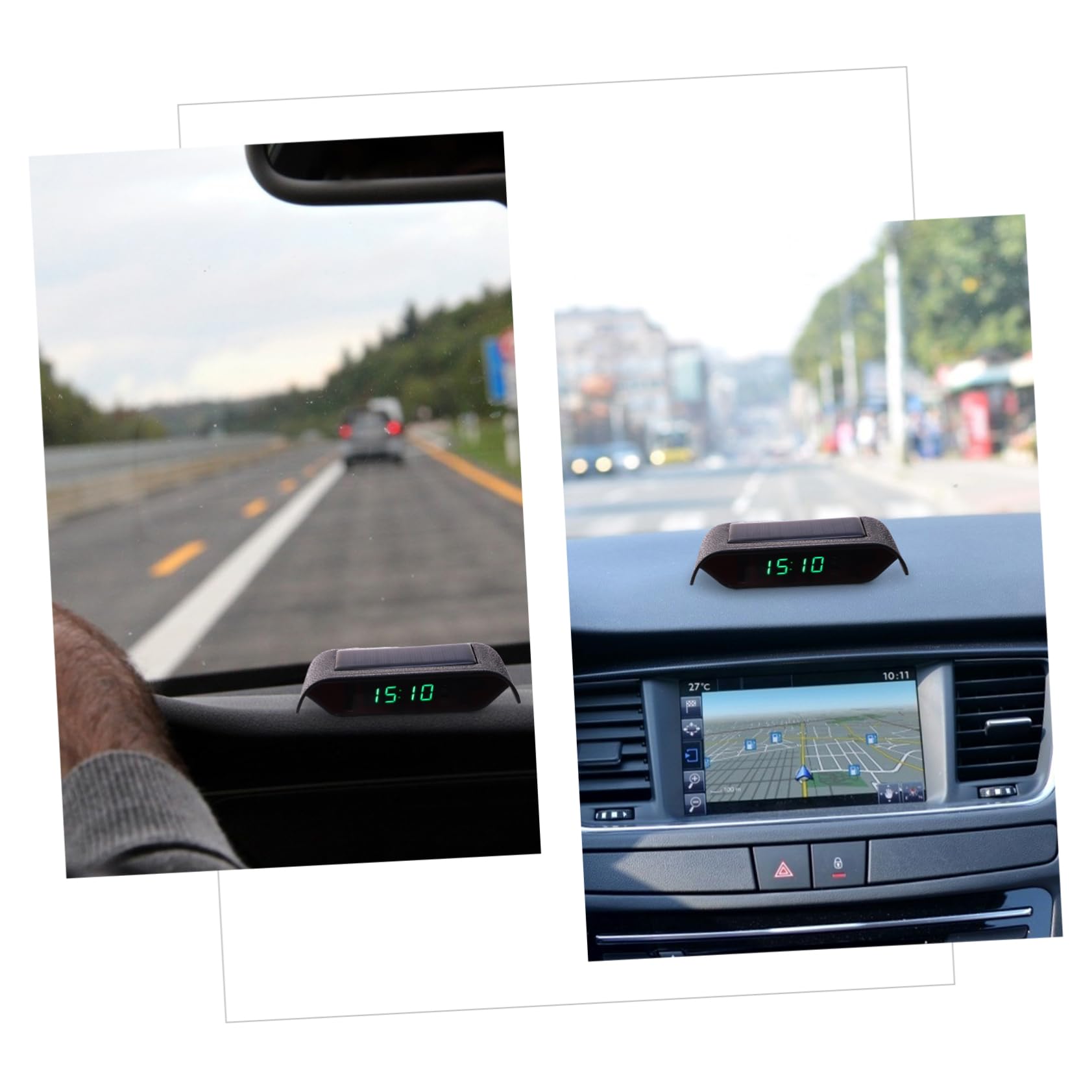 Reloj de Coche de Alta Precisión Solar y Luminoso Negro