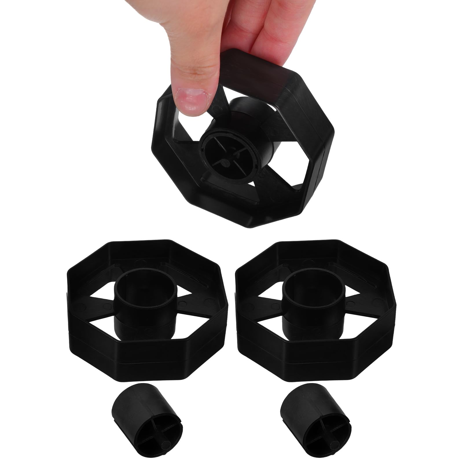 SHINEOFI 3 Sets Replacement Tape Dispenser Wheels & Cores - 25mm (1 Inch) Spindle Spool for Standard Desktop Sticky Tape Holders, Black Office Stationery Spare Parts