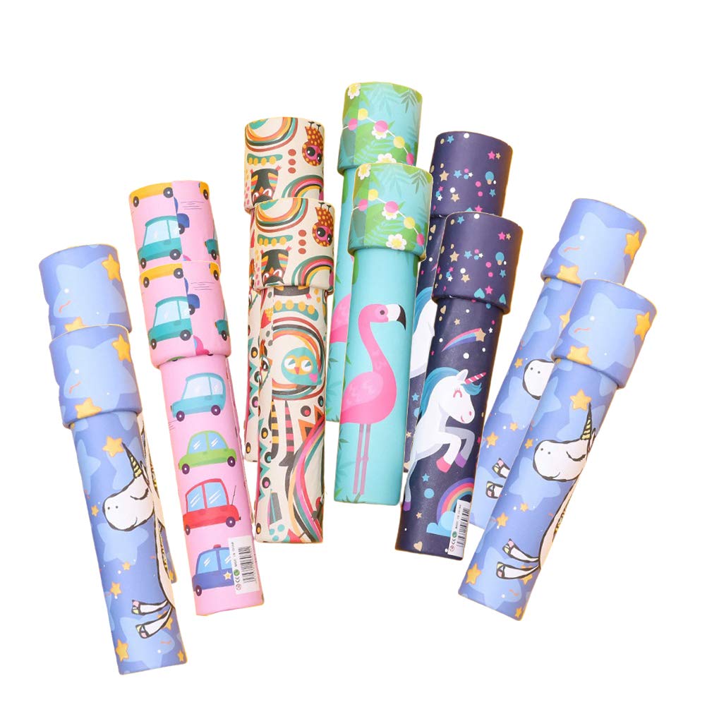 12pcs Kaleidoscope Toy Rotating Interior Scene Toys Educational Toys Birthday Gift for Kids Children Random Pattern- Size L
