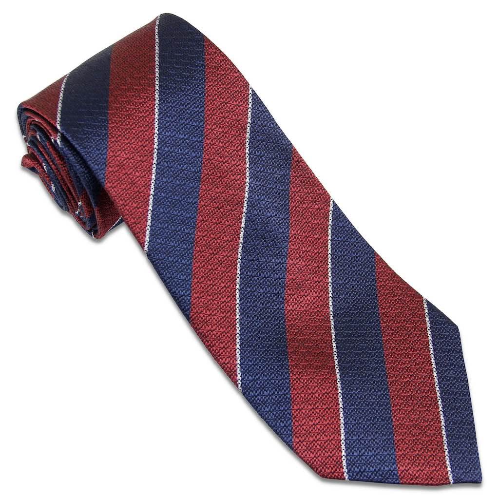The Regimental Shop Men's Blue/Red/White 1St Queen's Dragoon Guards Silk Non Crease Regital Tie